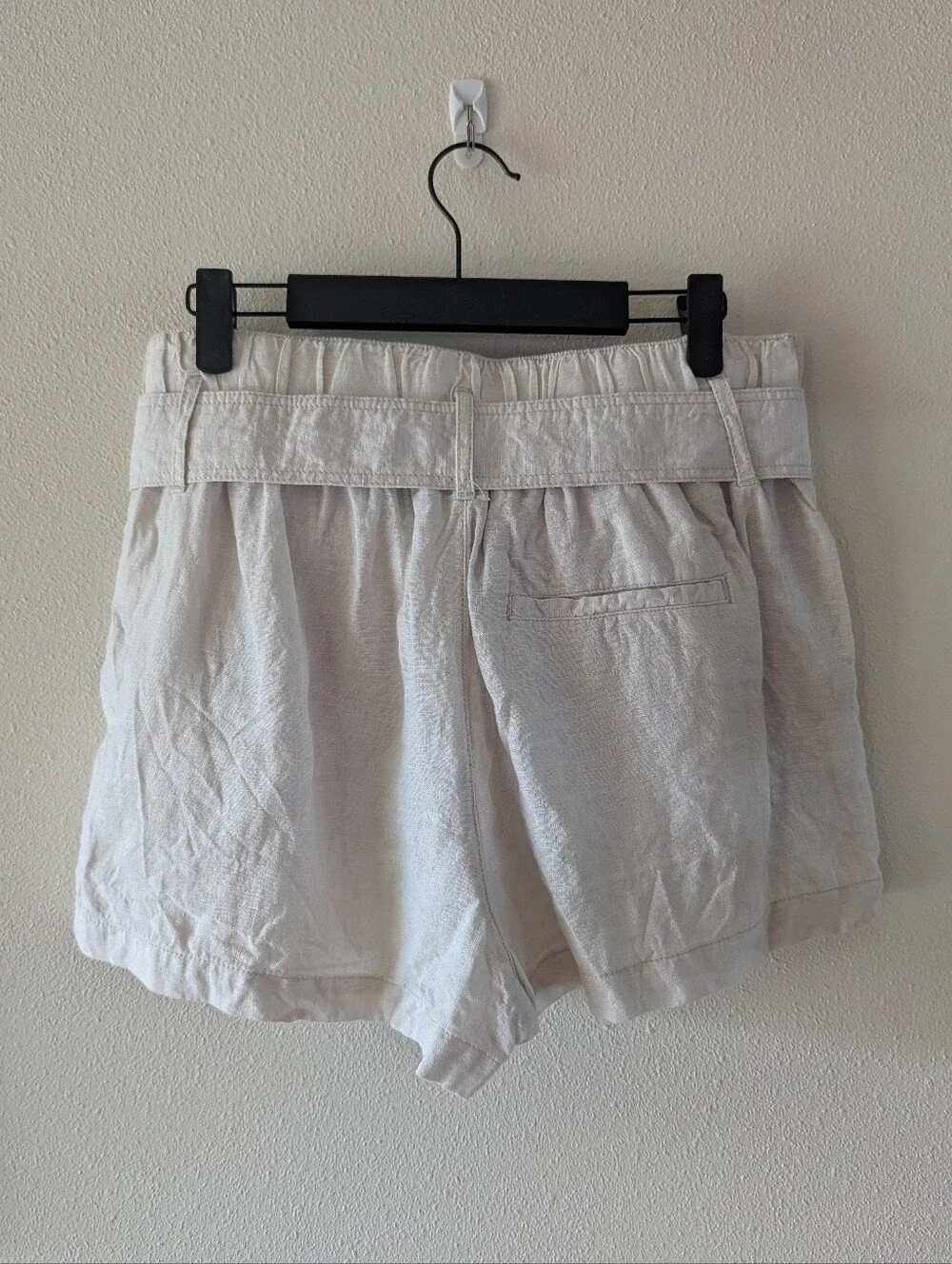 100% Linen Belted Shorts - Picture 6 of 7